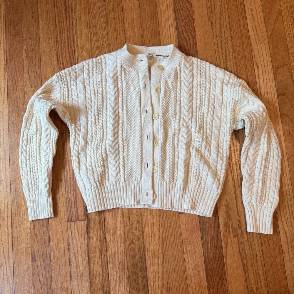 Alex Mill Cotton Nico Cable Knit Cardigan - Picture 3 of 5